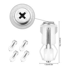 Toilet Seat Fittings and Fixtures - Toilet Lid Top Fixing Hinges Screws, Expanding Nylon Nuts WC Hinge Blind Hole Fittings, Toilet Seat Bolts