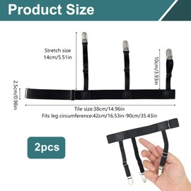 wilcractk Shirt Holder Men's Braces with Shirt Holder Clips to Keep Shirts in Place Belong Wedding / Police / Office Pack of 2 Adjustable, Comfortable and Discreet Braces