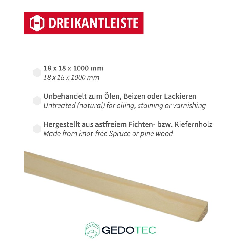 Gedotec Triangular Strip - Wooden Boards for Building Made of