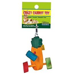Ware Manufacturing Pine Wood Crazy Carrot Small Pet Chew Toy, Small