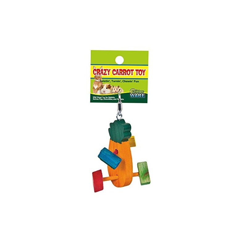 Ware Manufacturing Pine Wood Crazy Carrot Small Pet Chew Toy,