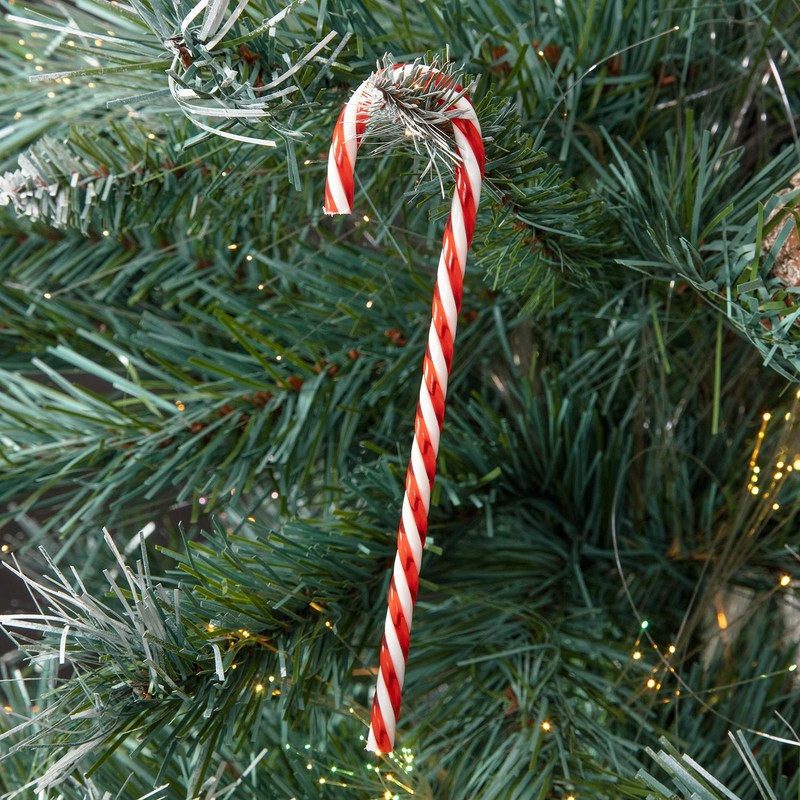 TRIXES Red and White Candy Cane Ornaments – 6 PCS