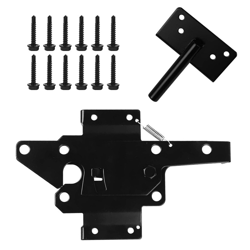 Self-Locking Gate Latch – Heavy-Duty Post Mount Automatic Lock for