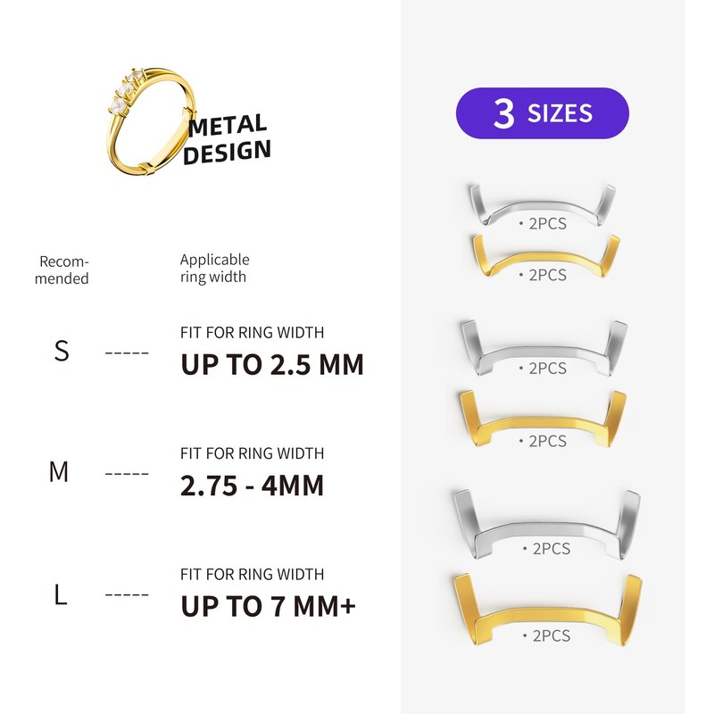 ELETIUO Metal Ring Guard Set, 12 Pack, 3 Sizes, Ring