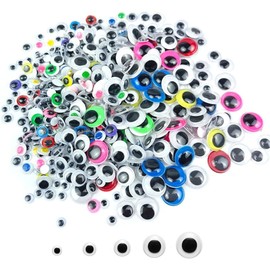 Wiggle Googly Eyes Self Adhesive, Mixed Sizes 6mm, 8mm, 10mm, 12mm, 15mm (1000)