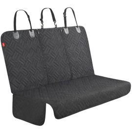 Helteko Dog Car Seat Cover for Back Seat - Extra Durable Bench Seat Protector with Side Flaps, 100% Waterproof, Scratchproof, and Non-Slip - Universal Fit for Cars, Trucks, and SUVs - Black