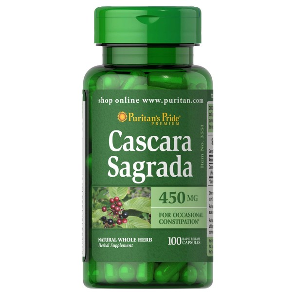 Puritan's Pride Cascara Sagrada 450 mg-100 Capsules