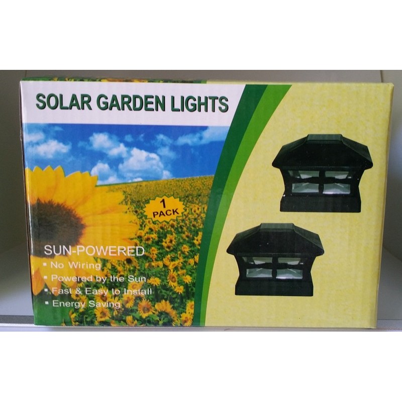 Ntertainment House 6 Pack Black Solar Post Cap Lights with