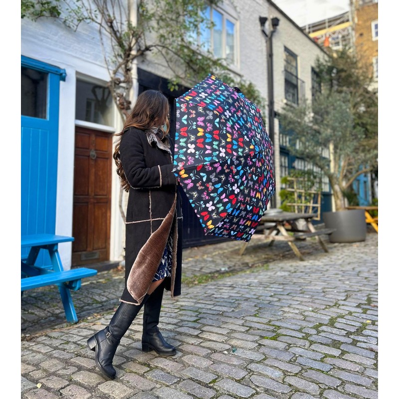 Fulton Minilite-2 Umbrella, Compact Folding, Light Travel Umbrella (Butterfly)