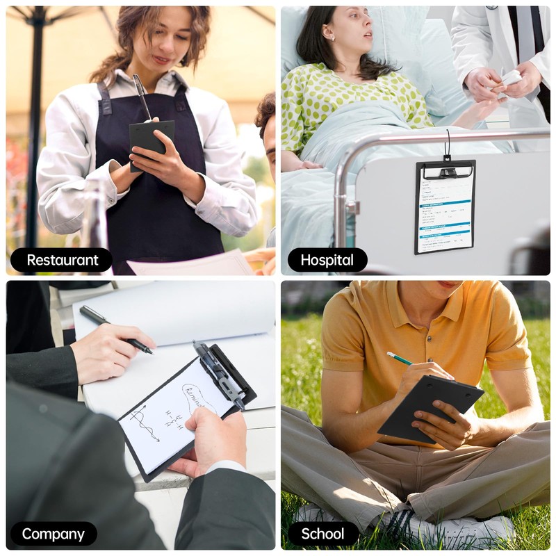 FRETONBA Mini Clipboard 4x6 Inch with Pen Holder, 2 Pack