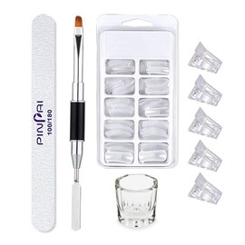 Store2508 Combo of Dual Form Nails Double Sided Spatula & Brush Nail Filer Nail Clippers Dappen Dish for Poly Nail Gel Application