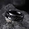 King Will 8mm Black Spinner Ring Stainless Steel Fidget Ring