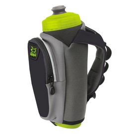 Amphipod Hydraform Ergo-Lite Ultra 20 oz. Handheld Water Bottle, BPA-Free Hydration/Fuel Bottle, Endurance Runners & Walking, Charcoal/Green