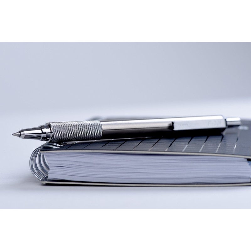 Zebra Pen F-701 Retractable Ballpoint Pen, Stainless Steel Barrel, Fine