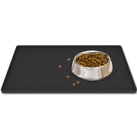Largest Dog Food Mat, 48"x32" Silicone Dog and Cat Mat for Food and Water Bowls, Thinken Waterproof Non-Slip XXXL Pet Feeding Mat for Floors (Light Gray)