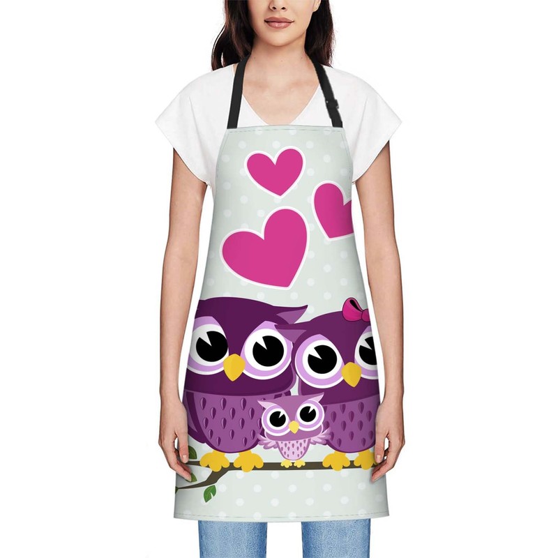 Smooffly Cute Owls Family Aprons - Cooking & Baking Aprons