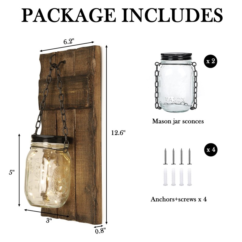 Wall Candle Sconces Set of 2, Candle Holder Rustic Home