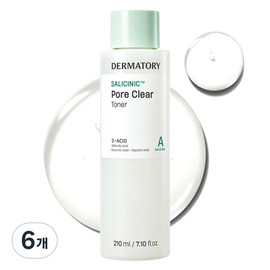 Dermatory Salicinic Pore Clear Toner, 6 pieces, 210ml / 더마토리 살리시닉 포어 클리어 토너, 6개, 210ml