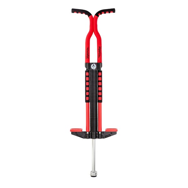 Flybar Master Pogo Stick for Kids, Ages 9+, 80 to 160 Pounds, Easy Grip Handles, Anti-Slip Pegs, Outdoor Toys for Boys, Jumper Toys for Girls, Outside Toys for Kids, Tweens and Teens (Red/Black)