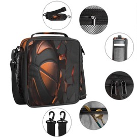 Fiambrera de baloncesto 3D para niños y niñas, bolsas de almuerzo deportivas para adolescentes con aislamiento para la escuela, el trabajo, picnic con correa ajustable para el hombro