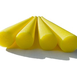 4 Pack Solid Core Flex Connex Swim Noodles 5 Foot Length (Yellow)