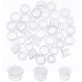 GORGECRAFT 48PCS 3 Sizes Clear Plastic Wine Bottle Stoppers 37/64" to 47/64" Salt And Pepper Shaker Stopper Replacement Plug Bottle Shaker Caps Reusable Clear Round End Caps for Bottles Pipes Pots