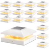 Solar Post Cap Lights Outdoor 16pack, White Waterproof Solar Powered
