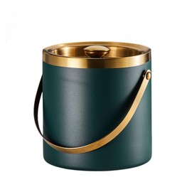 Ice Bucket Melt-Resistant Double Wall Stainless Steel Construction Ice Bucket Stainless Steel Ice Bucket Vacuum Insulated Handle and Lid Included, Cold Retention, 6.6 gal (2 L) 3L Large Capacity,