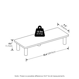Furinno Turn-N-Tube Monitor Riser Stand, Plain White/White