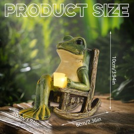 Vmxlso Decorative Frog for Outdoors, Solar Frog Garden Decoration, Frog Decoration Garden with Waterproof Fairy Lights, Funny Frog Statue, Frog Figure, Animal Garden Statue for Patio, Lawn Ponds