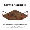 HORLIMER Floating Corner Shelf Wall Mount, 3 Pack Rustic Wood