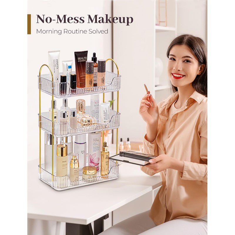 Aveniee Bathroom Counter Organizer, 3 Tier Perfume Skin Care Countertop