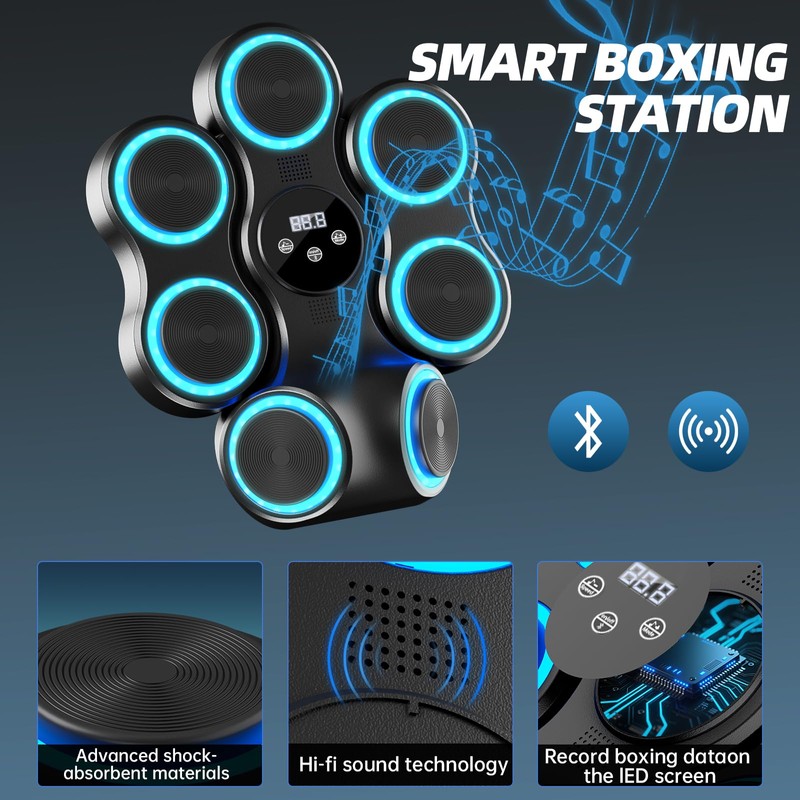 Music Boxing Machine for Adults Kids Interactive Punching Trainer with