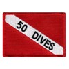 50 Dives Patch Embroidered Iron On Scuba Diving Diver Down Flag Emblem Souvenir