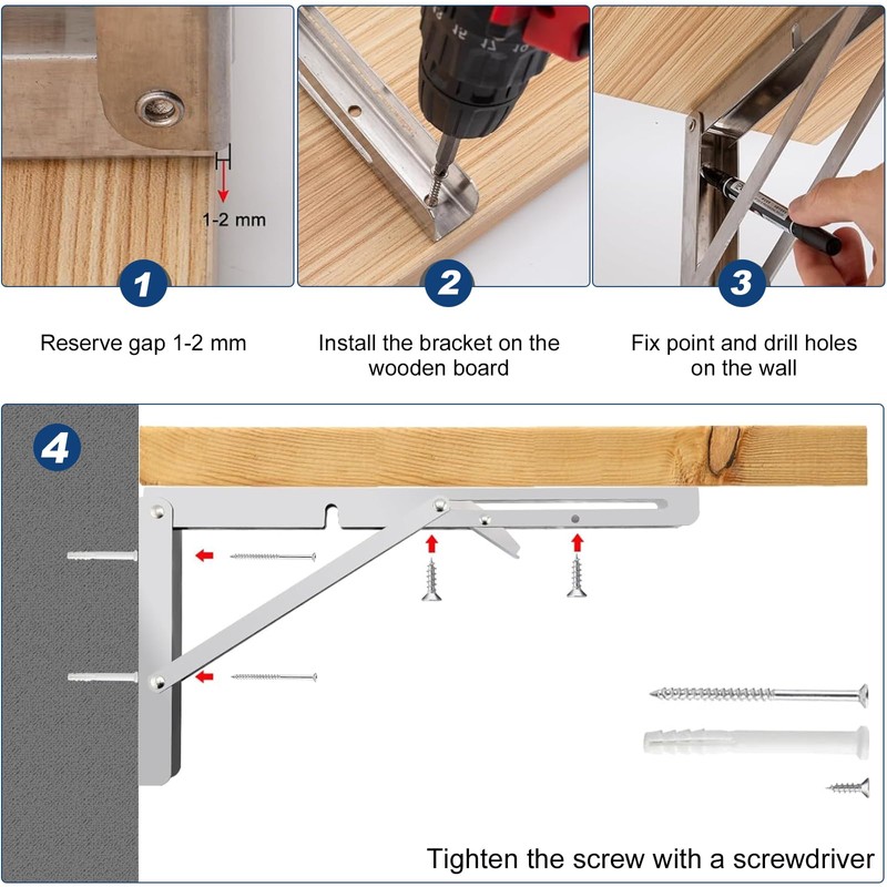 Heavy Duty 8 Inch Folding Shelf Brackets 2 Pack –