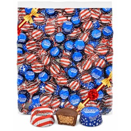 Resse's Red White & Blue Miniatures Peanut Butter Cups, Milk Chocolate Candy, Approx. 90 Individually Wrapped Mini Cups, Patriotic Party Candy, Bulk 2 Pound Bag