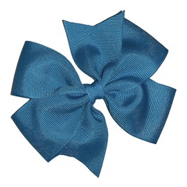 Solid Modern Turquoise Pinwheel Hair Bow 4" MADE IN USA