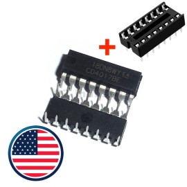 Rotus 5-10 Set CD4017 CD4017BE DIP-16 Decade Counter Divider IC with Socket Choose Qty - 5 SETS