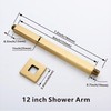 12 Inches Square Ceiling Mount Shower Arm and Flange, Champagne