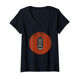 Womens Analog Sound Audiophile Retro Music Hi Fi Vinyl Collector V-Neck T-Shirt