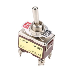 Pin ON-OFF Toggle Switch, Heavy Duty Toggle Switch Interrupter 230 V to 5 Pieces on Off 2 Position Toggle Switch 4 Pin 12 mm Mount 15 A 250 Vac