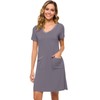WiWi Soft Bamboo Viscose Nightgown for Women Short Sleeve Sleep