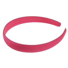 Girls Satin 2cm Hair Headband Alice Band (Fuchsia)