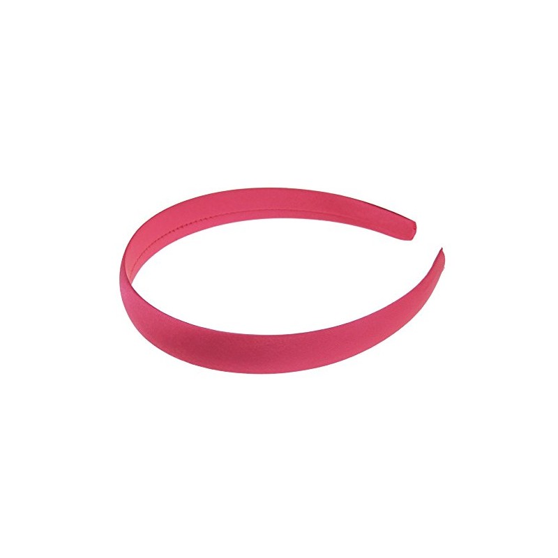 Girls Satin 2cm Hair Headband Alice Band (Fuchsia)