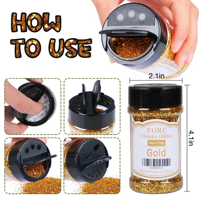 TORC Silver Chunky Glitter 4 OZ Glitter for Resin Crafts