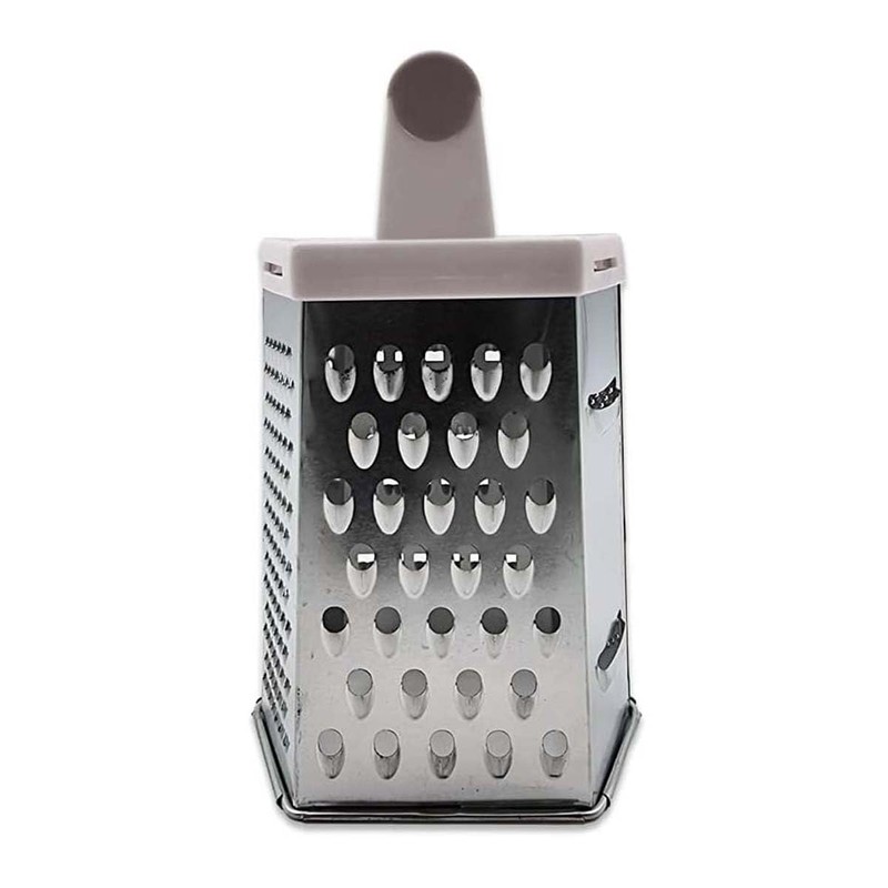 Six Sided Food Grater with Handle – Multi-Surface Metal Grater