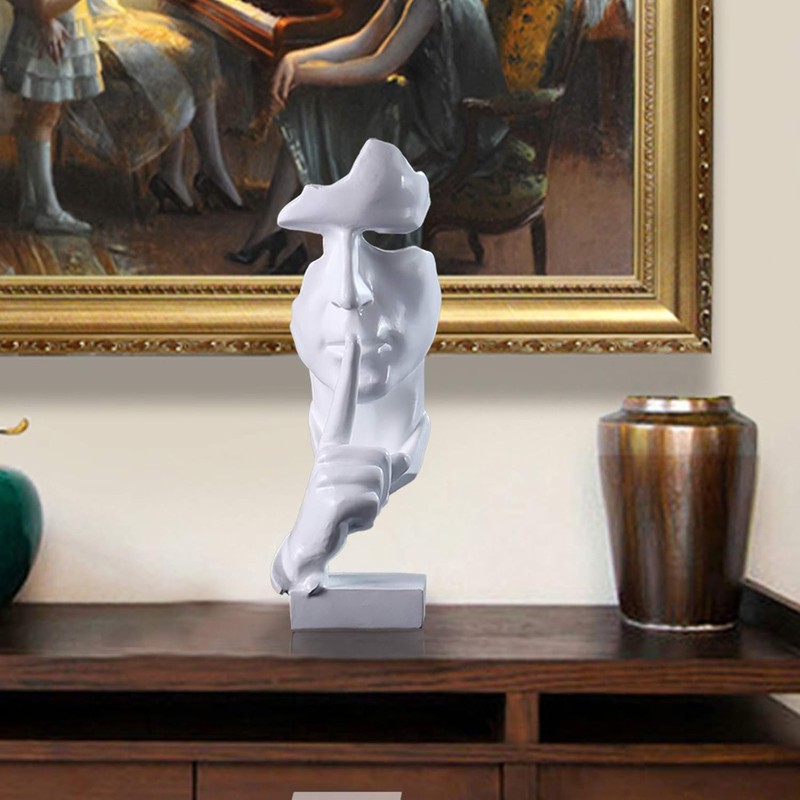 White Home Decoration, Face Statue, Modern Abstract Art Sculpture Decoration,