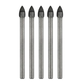 S SYDIEN 5pcs Triangle Head Tile Drill Bit 3/16 Inch(5mm) Tip Diameter 64m Length 5/32" Shank Glass Tiles Tip for Drilling Glass, Tile & Ceramic