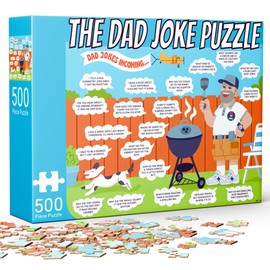 Fathers Day Dad Gifts - 500 Piece Dad Joke Puzzle - Jigsaw Puzzles for Adults, Gifts for Fathers and Dads, White Elephant Presents, Stocking Stuffers, 50th, 60th Birthday Gift Ideas, Father's Day
