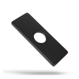 BathAce Sink Hole Cover Deck Plate, Escutcheon Plate Stainless Steel for Bathroom or Kitchen Sink Faucet 6.3 Inch (Square, Matte Black)